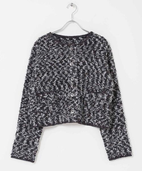 SENSE OF PLACE by URBAN RESEARCH（センスオブプレイスバイアーバンリサーチ）の「『洗濯可』ミックスツイードカーディガン（カーディガン/ボレロ・レディース・ベージュ/ピンク/ブラック・ONE）」の22枚目の写真