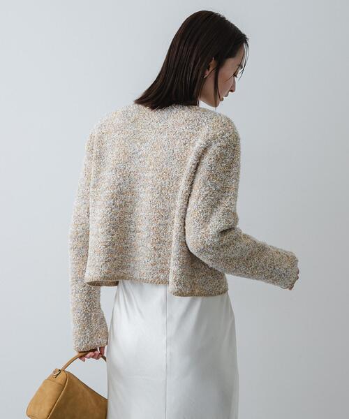 SENSE OF PLACE by URBAN RESEARCH（センスオブプレイスバイアーバンリサーチ）の「『洗濯可』ミックスツイードカーディガン（カーディガン/ボレロ・レディース・ベージュ/ピンク/ブラック・ONE）」の16枚目の写真