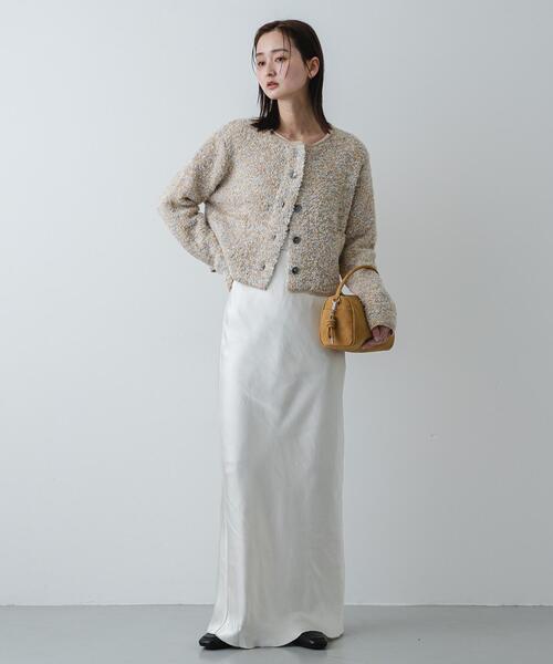 SENSE OF PLACE by URBAN RESEARCH（センスオブプレイスバイアーバンリサーチ）の「『洗濯可』ミックスツイードカーディガン（カーディガン/ボレロ・レディース・ベージュ/ピンク/ブラック・ONE）」の17枚目の写真