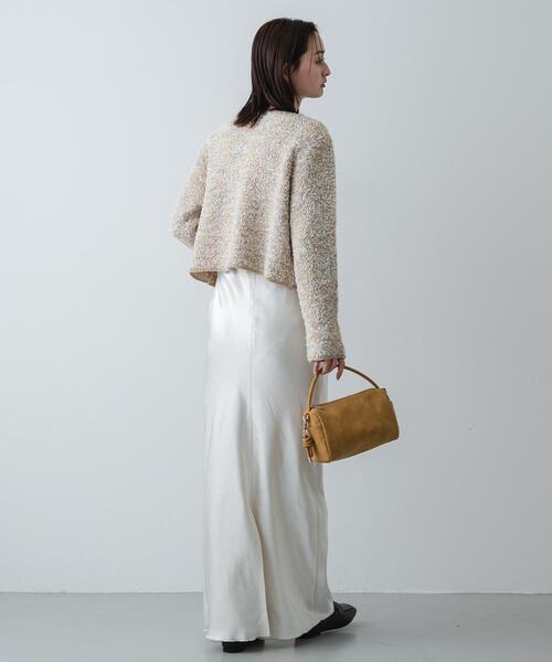 SENSE OF PLACE by URBAN RESEARCH（センスオブプレイスバイアーバンリサーチ）の「『洗濯可』ミックスツイードカーディガン（カーディガン/ボレロ・レディース・ベージュ/ピンク/ブラック・ONE）」の18枚目の写真