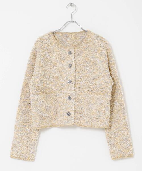 SENSE OF PLACE by URBAN RESEARCH（センスオブプレイスバイアーバンリサーチ）の「『洗濯可』ミックスツイードカーディガン（カーディガン/ボレロ・レディース・ベージュ/ピンク/ブラック・ONE）」の19枚目の写真