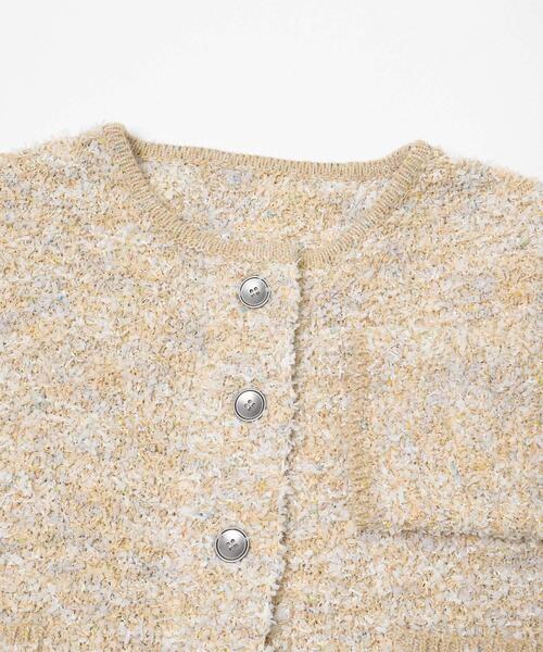 SENSE OF PLACE by URBAN RESEARCH（センスオブプレイスバイアーバンリサーチ）の「『洗濯可』ミックスツイードカーディガン（カーディガン/ボレロ・レディース・ベージュ/ピンク/ブラック・ONE）」の8枚目の写真