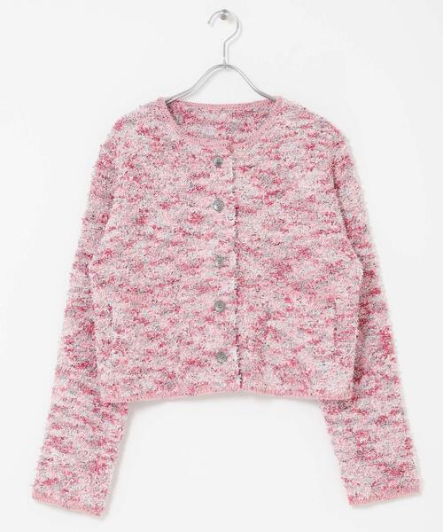 SENSE OF PLACE by URBAN RESEARCH（センスオブプレイスバイアーバンリサーチ）の「『洗濯可』ミックスツイードカーディガン（カーディガン/ボレロ・レディース・ベージュ/ピンク/ブラック・ONE）」の13枚目の写真