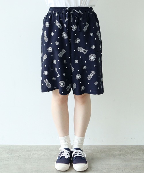 PAR ICI（パーリッシィ）の「パイナップルひまわりプリント ハーフパンツ(セットアップ対応)（その他パンツ・レディース・ネイビー・FREE）」の21枚目の写真