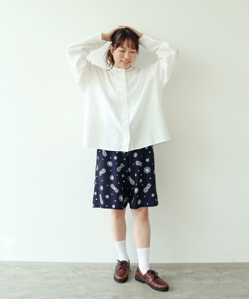 PAR ICI（パーリッシィ）の「パイナップルひまわりプリント ハーフパンツ(セットアップ対応)（その他パンツ・レディース・ネイビー・FREE）」の16枚目の写真