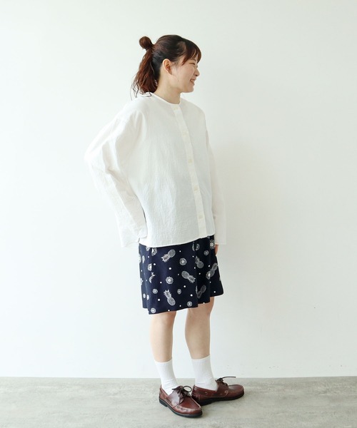 PAR ICI（パーリッシィ）の「パイナップルひまわりプリント ハーフパンツ(セットアップ対応)（その他パンツ・レディース・ネイビー・FREE）」の18枚目の写真