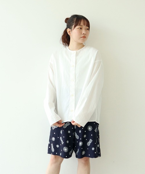 PAR ICI（パーリッシィ）の「パイナップルひまわりプリント ハーフパンツ(セットアップ対応)（その他パンツ・レディース・ネイビー・FREE）」の19枚目の写真