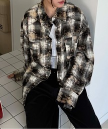 ブリーチ加工ウエスタンチェックシャツ