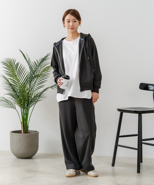 U.S. POLO ASSN.（ユーエスポロアッスン）の「【U.S. POLO ASSN./ユーエスポロアッスン】【もっちり高見え・美脚ストレート】ダンボール スウェットパンツ クッション素材 軽量・タフ（その他パンツ・レディース・ベージュ/杢グレー/チャコールグレー・LARGE/MEDIUM）」の13枚目の写真