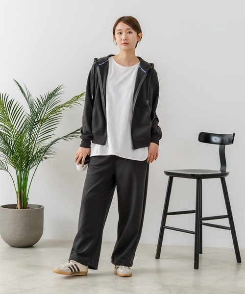 U.S. POLO ASSN.（ユーエスポロアッスン）の「【U.S. POLO ASSN./ユーエスポロアッスン】【もっちり高見え・美脚ストレート】ダンボール スウェットパンツ クッション素材 軽量・タフ（その他パンツ・レディース・ベージュ/杢グレー/チャコールグレー・LARGE/MEDIUM）」の8枚目の写真