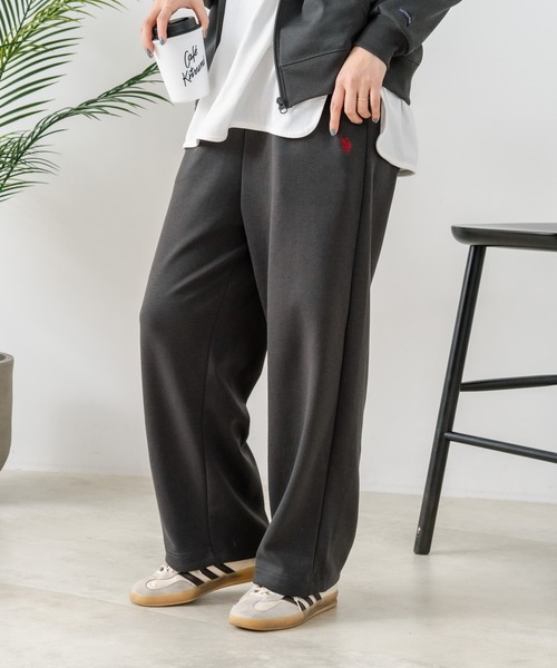 U.S. POLO ASSN.（ユーエスポロアッスン）の「【U.S. POLO ASSN./ユーエスポロアッスン】【もっちり高見え・美脚ストレート】ダンボール スウェットパンツ クッション素材 軽量・タフ（その他パンツ・レディース・ベージュ/杢グレー/チャコールグレー・LARGE/MEDIUM）」の10枚目の写真