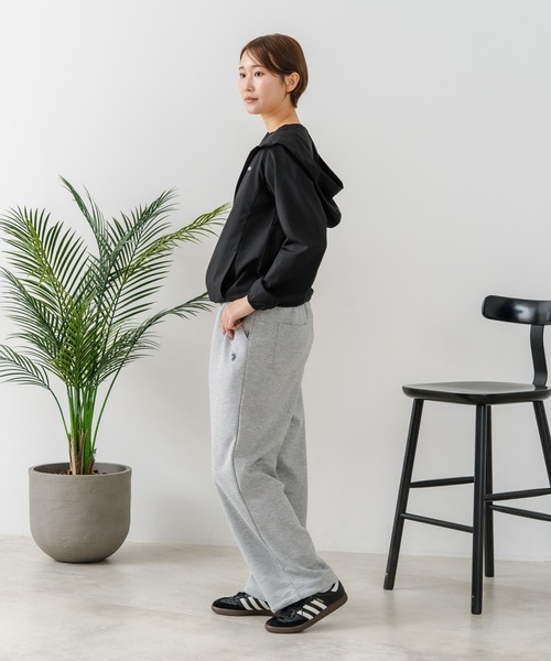 U.S. POLO ASSN.（ユーエスポロアッスン）の「【U.S. POLO ASSN./ユーエスポロアッスン】【もっちり高見え・美脚ストレート】ダンボール スウェットパンツ クッション素材 軽量・タフ（その他パンツ・レディース・ベージュ/杢グレー/チャコールグレー・LARGE/MEDIUM）」の6枚目の写真