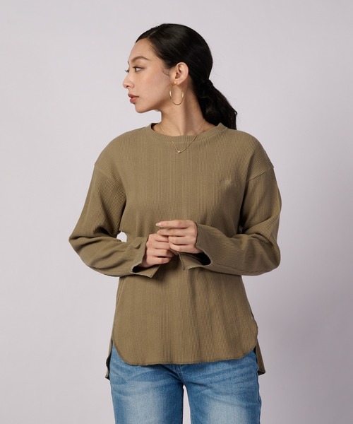 Eddie Bauer(エディーバウアー)の「イージー ワッフル 長袖プルオーバー(Tシャツ/カットソー・レディース・カーキ/ブラック/ダークベージュ・S/XL/L/M)」の3枚目の写真