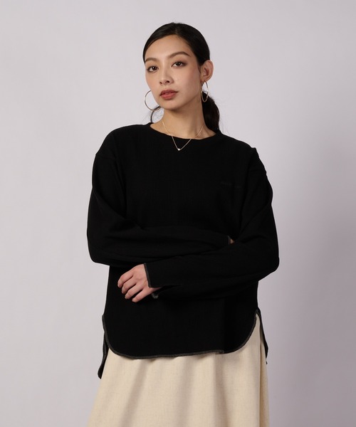 Eddie Bauer(エディーバウアー)の「イージー ワッフル 長袖プルオーバー(Tシャツ/カットソー・レディース・カーキ/ブラック/ダークベージュ・S/XL/L/M)」の2枚目の写真