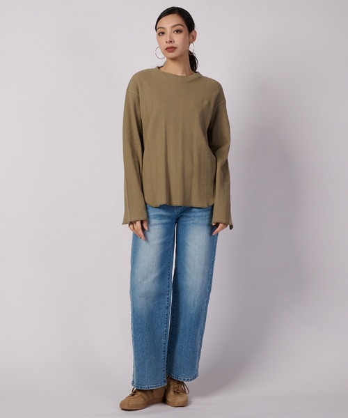 Eddie Bauer(エディーバウアー)の「イージー ワッフル 長袖プルオーバー(Tシャツ/カットソー・レディース・カーキ/ブラック/ダークベージュ・S/XL/L/M)」の8枚目の写真