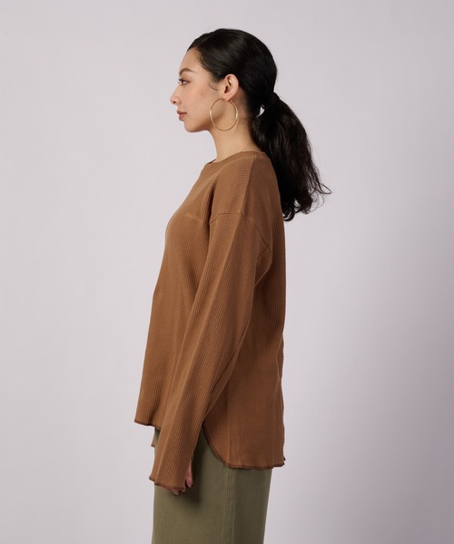 Eddie Bauer(エディーバウアー)の「イージー ワッフル 長袖プルオーバー(Tシャツ/カットソー・レディース・カーキ/ブラック/ダークベージュ・S/XL/L/M)」の10枚目の写真