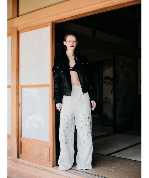 CREO STORE(クレオストア)の「【TAJEN:T】FAKE LEATHER FRINGE BOMBER JACKET/フェイクレザーフリンジボンバージャケット(ブルゾン・レディース・ブラック/バーガンディー・1/2)」の11枚目の写真