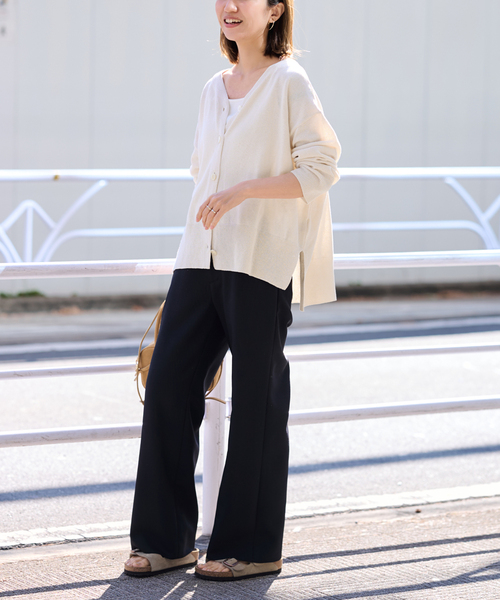 FRAMeWORK（フレームワーク）の「ペーパーコットン Vカーディガン（カーディガン/ボレロ・レディース・サックスブルー/アイボリー/ネイビー/レッド・FREE）」の6枚目の写真