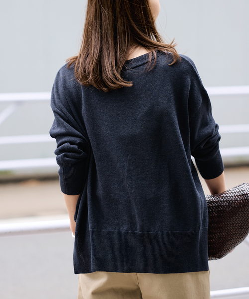 FRAMeWORK（フレームワーク）の「ペーパーコットン Vカーディガン（カーディガン/ボレロ・レディース・サックスブルー/アイボリー/ネイビー/レッド・FREE）」の19枚目の写真