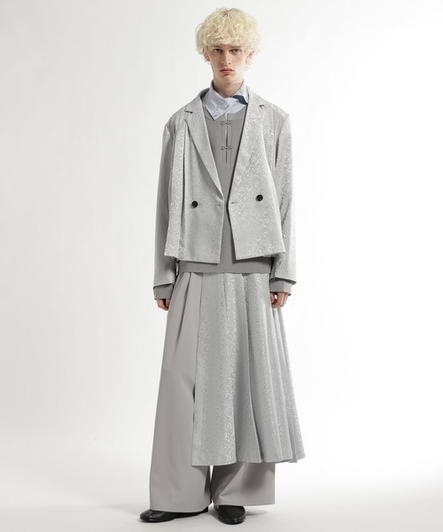 HARE（ハレ）の「ショートプリーツジャケット(HARE)（テーラードジャケット・メンズ・グレー/ブラック/グリーン・FREE）」の7枚目の写真