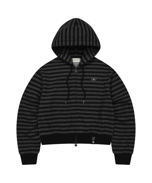 [26SS] Womens 릴리‑wrapper cropped hooded zip‑up — укороченная толстовка‑фронт‑зип