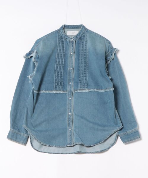 Scrap Book(スクラップブック)の「【CYAN TOKYO】ピンタックフリルウエスタンシャツ(シャツ/ブラウス・レディース・ブラック/ブルー・FREE)」の1枚目の写真