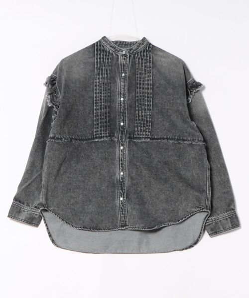 Scrap Book(スクラップブック)の「【CYAN TOKYO】ピンタックフリルウエスタンシャツ(シャツ/ブラウス・レディース・ブラック/ブルー・FREE)」の2枚目の写真