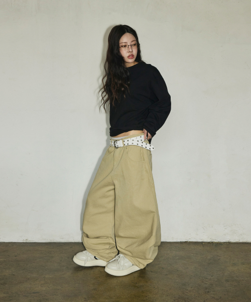 SCALLYWAG（スカリーワグ）の「バックポケットSWステッチコットンパンツ[ベージュ]（その他パンツ・レディース・その他・SMALL/MEDIUM/LARGE/X-LARGE）」の2枚目の写真