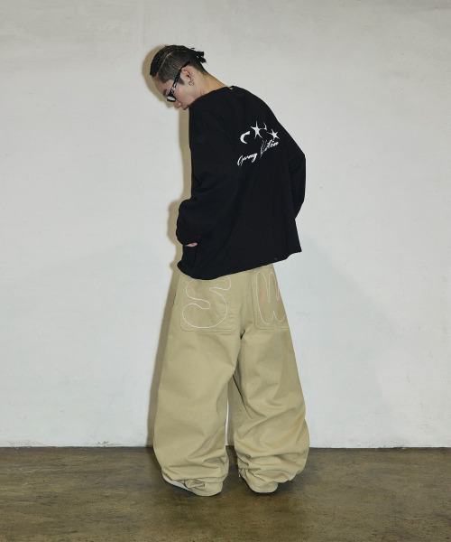 SCALLYWAG（スカリーワグ）の「バックポケットSWステッチコットンパンツ[ベージュ]（その他パンツ・レディース・その他・SMALL/MEDIUM/LARGE/X-LARGE）」の5枚目の写真