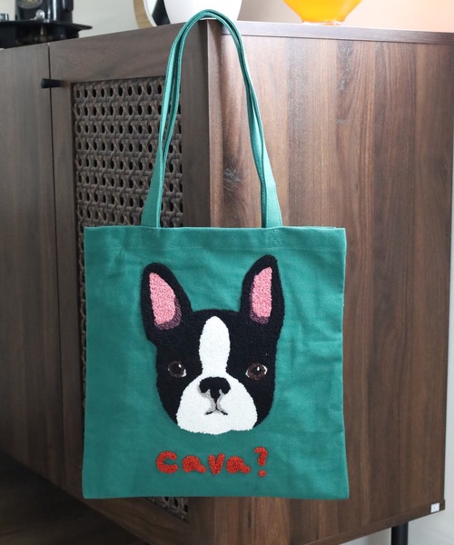 FUNALIVE(ファンアライブ)の「もこもこ刺繍 トートバッグ(トートバッグ・レディース・オレンジ/イエロー/アイボリー/ブルー/ピンク/グリーン・ONE SIZE)」の10枚目の写真