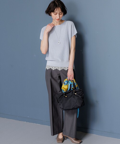 23区 S(ニジュウサンクチイサイサイズ)の「MANTECOブライトワッシャー ワイドパンツ(その他パンツ・レディース・ブラウン系/グレー系・32/34/30)」の17枚目の写真