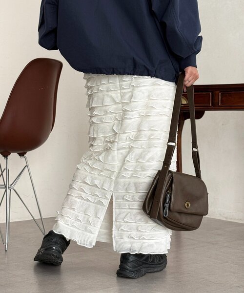 CPCM（シーピーシーエム）の「段々フリルナロースカート（スカート・レディース・ベージュ/アイボリー/ブラック・FREE）」の18枚目の写真
