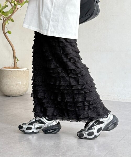 CPCM（シーピーシーエム）の「段々フリルナロースカート（スカート・レディース・ベージュ/アイボリー/ブラック・FREE）」の13枚目の写真