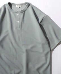 Dry Waffle Henley Short-Sleeve Tee / ドライワッフルヘンリーネック 半袖Tシャツ 無地 半T メンズ シンプル 吸水速乾