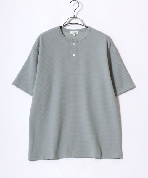 ANPAS（アンパス）の「Dry Waffle Henley Short-Sleeve Tee / ドライワッフルヘンリーネック 半袖Tシャツ 無地 半T メンズ シンプル 吸水速乾（Tシャツ/カットソー・メンズ・ブラウン/ホワイト/ブラック/ライトカーキ・XL/L/M）」の14枚目の写真