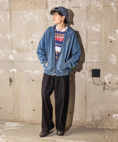 niko and...（ニコアンド）の「【FISHS EDDY(フィッシュエディ)】フーディ【UNISEX】（パーカー・レディース・ブルー/チャコール・MEDIUM/LARGE）」の3枚目の写真