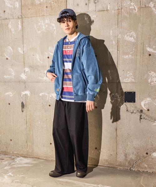 niko and...（ニコアンド）の「【FISHS EDDY(フィッシュエディ)】フーディ【UNISEX】（パーカー・レディース・ブルー/チャコール・MEDIUM/LARGE）」の4枚目の写真