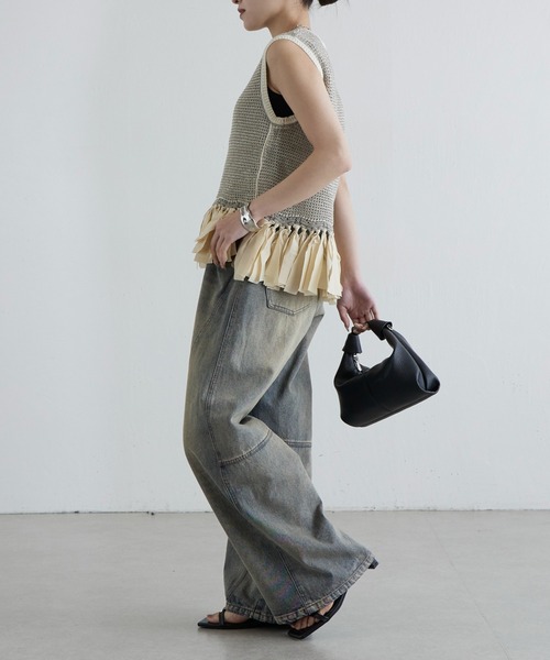 Lui's（ルイス）の「フリンジジャガードニット（ニット/セーター・レディース・ライトグレー/ブラック・FREE）」の21枚目の写真