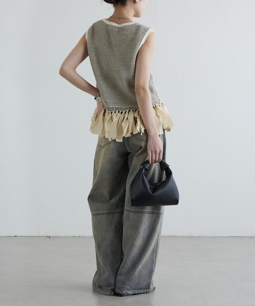 Lui's（ルイス）の「フリンジジャガードニット（ニット/セーター・レディース・ライトグレー/ブラック・FREE）」の22枚目の写真