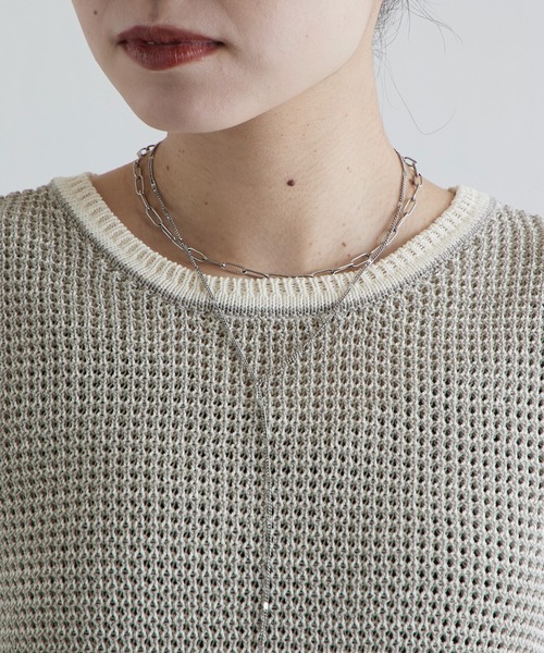 Lui's（ルイス）の「フリンジジャガードニット（ニット/セーター・レディース・ライトグレー/ブラック・FREE）」の15枚目の写真