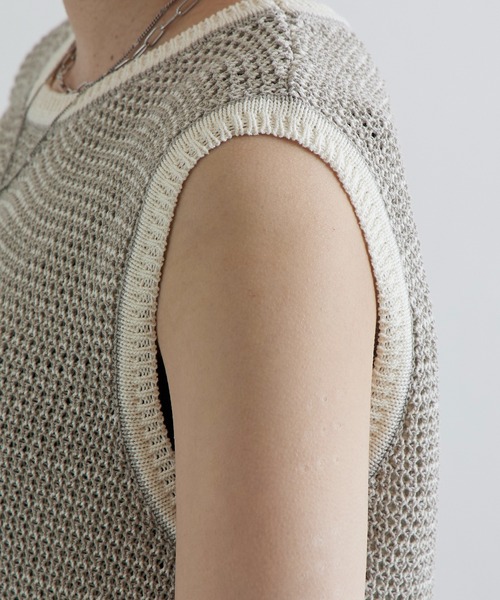 Lui's（ルイス）の「フリンジジャガードニット（ニット/セーター・レディース・ライトグレー/ブラック・FREE）」の16枚目の写真