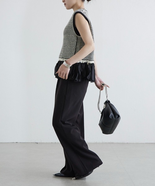 Lui's（ルイス）の「フリンジジャガードニット（ニット/セーター・レディース・ライトグレー/ブラック・FREE）」の10枚目の写真