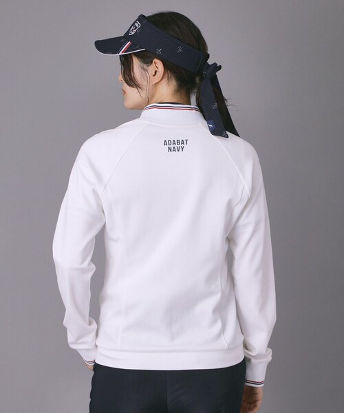 adabat（アダバット）の「【ADABAT NAVY】ポンチトラックジャージ（ブルゾン・レディース・ホワイト/ネイビー・42/40/38）」の3枚目の写真