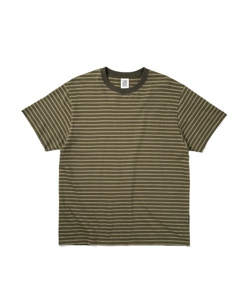 YESEYESEE(イエスアイシー)の「Y.E.S Thin Stripe Tee(Tシャツ/カットソー・メンズ・チャコール/カーキ・XL/L/M/S)」の2枚目の写真