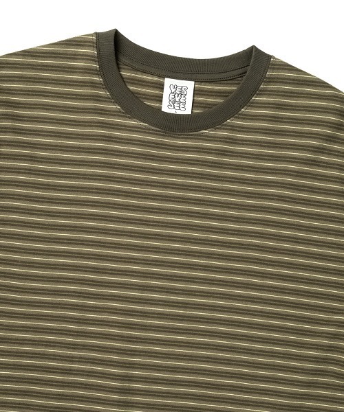 YESEYESEE(イエスアイシー)の「Y.E.S Thin Stripe Tee(Tシャツ/カットソー・メンズ・チャコール/カーキ・XL/L/M/S)」の11枚目の写真
