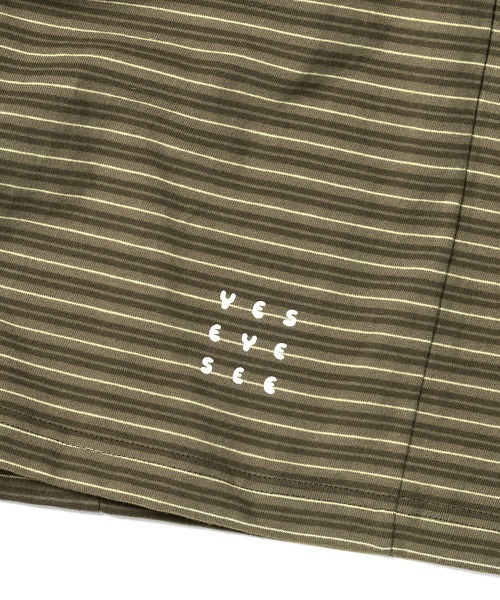 YESEYESEE(イエスアイシー)の「Y.E.S Thin Stripe Tee(Tシャツ/カットソー・メンズ・チャコール/カーキ・XL/L/M/S)」の12枚目の写真