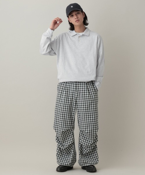 RAGEBLUE(レイジブルー)の「Drawstring Polo Shirt/ドロスト天竺ポロシャツ(Tシャツ/カットソー・メンズ・アッシュグレー/ネイビー・MEDIUM/LARGE)」の22枚目の写真