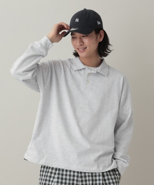 RAGEBLUE(レイジブルー)の「Drawstring Polo Shirt/ドロスト天竺ポロシャツ(Tシャツ/カットソー・メンズ・アッシュグレー/ネイビー・MEDIUM/LARGE)」の17枚目の写真