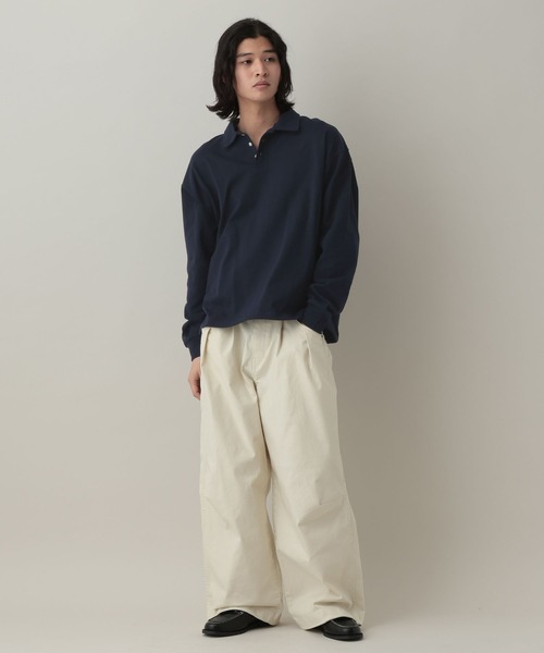 RAGEBLUE(レイジブルー)の「Drawstring Polo Shirt/ドロスト天竺ポロシャツ(Tシャツ/カットソー・メンズ・アッシュグレー/ネイビー・MEDIUM/LARGE)」の18枚目の写真