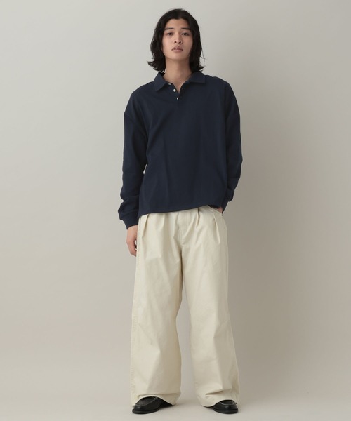 RAGEBLUE(レイジブルー)の「Drawstring Polo Shirt/ドロスト天竺ポロシャツ(Tシャツ/カットソー・メンズ・アッシュグレー/ネイビー・MEDIUM/LARGE)」の20枚目の写真